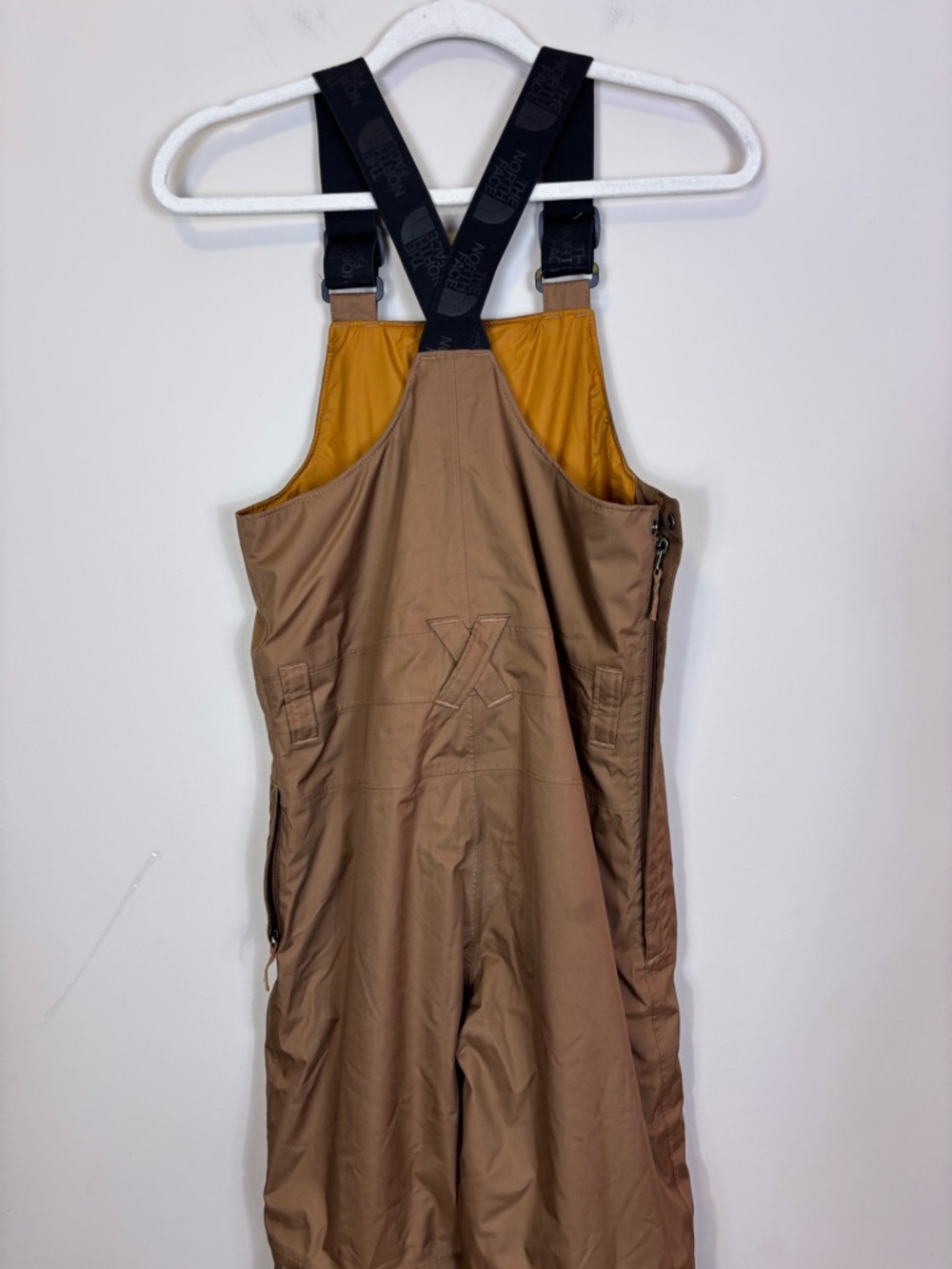 The North Face Kids Tan Bib Snow Overalls with Black Straps Youth Large - Picture 7 of 14